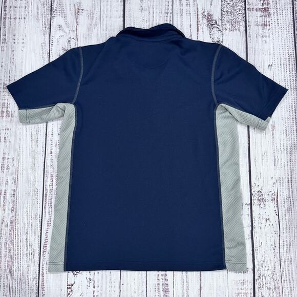 ALO Coolfit Zip Polo Shirt Men’s M Navy/Gray Mesh Panels Athletic Golf - Picture 2 of 8